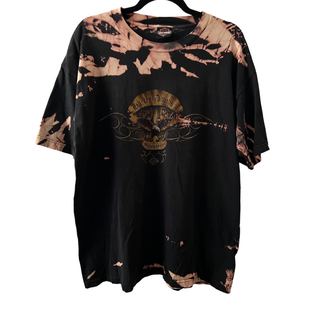 HARLEY DAVIDSON: VINTAGE CUSTOM BLEACH SHORT SLEEVE TOP